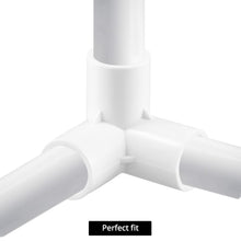 Carica l'immagine nel visualizzatore di Gallery, QWORK® 10 pezzi raccordi per tubi a 3 vie, diametro interno 20 mm (bianco), connettori angolari per tubi in plastica PVC