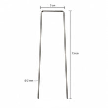 Carica l'immagine nel visualizzatore di Gallery, TENAX Chiodi Metallici a U, Lunghezza 15 cm (20 Pezzi) per Ancoraggio al Suolo di Teli Pacciamanti Antierbacce e Veli Pr