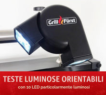 Carica l'immagine nel visualizzatore di Gallery, Grillfürst Universal LED Grill Light - Luce per Griglie BBQ - Luce per Maniglie - Due Teste Luminose orientabili - Luce 