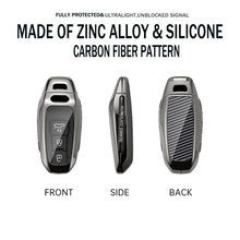 Carica l'immagine nel visualizzatore di Gallery, Custodia per chiave elettronica in carbonio compatibile con Audi 2026 2025 Q5 SQ5 Q6 E-tron RSQ6 A3 A5 A5L S5 A6 A6L in 