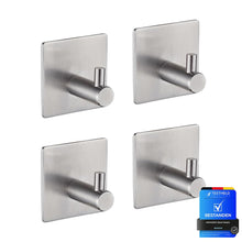 Carica l'immagine nel visualizzatore di Gallery, Ibergrif MK34251A - Ganci autoadesivi resistenti, per bagno o cucina, 4 pezzi, colore: argento