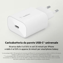 Carica l'immagine nel visualizzatore di Gallery, Belkin BoostCharge Caricabatteria da parete da 25 W con PPS, USB-C Power Derlivery, caricatore USB C, caricabatterie USB