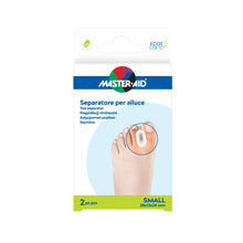 Carica l'immagine nel visualizzatore di Gallery, MASTER AID Footcare Alluce Valgo - Separatore Alluce - Separatore Dita Piede in Gel - Formato Small - 1 Confezione da 2 