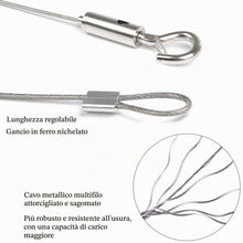 Carica l'immagine nel visualizzatore di Gallery, 2Pcs Cavo in Acciaio Inox 1,5mm Filo Fune Metallica con Loop 2M