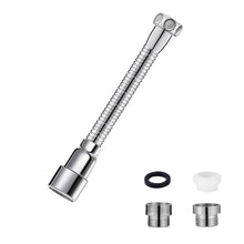 Carica l'immagine nel visualizzatore di Gallery, Prolunga Rubinetto Cucina 20cm, Acciaio Inox, Estensione Rubinetto 360° Girevole con 2 Adattatori, Per Cucine, Bagni, Se
