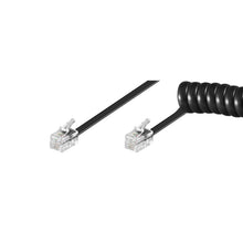 Carica l'immagine nel visualizzatore di Gallery, Good Connections Rj10 Telefonh?rerkabel 4m Spiralkabel Stecker/stecker Schwarz