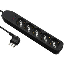 Carica l'immagine nel visualizzatore di Gallery, Electraline 62066 Multipresa 5 Posti polivalenti, Cavo 1,5 m-Spina Piccola 10A, Nero
