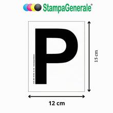 Carica l'immagine nel visualizzatore di Gallery, StampaGenerale® - Contrassegno Adesivo P Principiante per Auto Neopatentati Kit 2 pezzi Omologato (Anteriore 15x12 cm + 