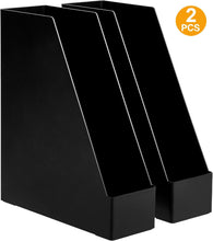 Carica l'immagine nel visualizzatore di Gallery, Amazon Basics Plastic Organizer - Portariviste, confezione da 2, Nero