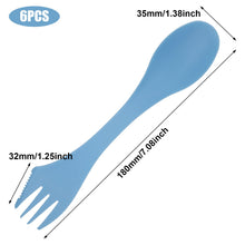 Carica l'immagine nel visualizzatore di Gallery, 6 Pezzi Spork in plastica, Spork da campeggio portatile e riutilizzabile Posate da campeggio in plastica tutto in legger