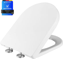 Carica l'immagine nel visualizzatore di Gallery, Ibergrif M41001 Sedile WC D Forma Chiusura Ammortizzata Bianco