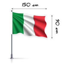 Carica l'immagine nel visualizzatore di Gallery, Bandiera Italiana 90 x 150 cm - Bandiera Italia Poliestere con Passante Per L'Asta Resistente alle Intemperie Colore viv