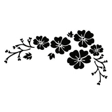 Carica l'immagine nel visualizzatore di Gallery, Adesivo floreale colorato decalcomania per auto fiori autoadesivo 30x14 cm etichetta impermeabile nera