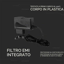 Carica l'immagine nel visualizzatore di Gallery, Alimentatore in Plastica 18W 12V 1,5A Plug&amp;Play con Jack 2,1 Colore Nero IP44