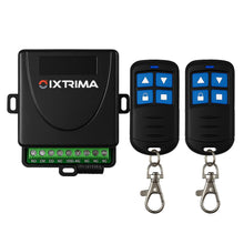 Carica l'immagine nel visualizzatore di Gallery, Kit radio universale 12-30V AC/DC con 2 telecomandi per Automazione Cancelli, tende, luci, comando wireless 433.92 MHz, 