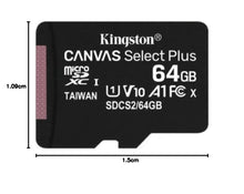 Carica l'immagine nel visualizzatore di Gallery, Kingston Canvas Select Plus SDCS2/64GB Scheda microSD Classe 10 con Adattatore SD Incluso, 64 GB