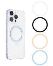 Carica l'immagine nel visualizzatore di Gallery, GRETY 4 Pezzi Adesivo Universale ad Anello in Metallo per Magnete ad Anello MagSafe, Compatibile con Caricabatterie Wire