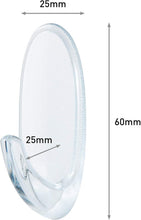 Carica l'immagine nel visualizzatore di Gallery, Command Ganci Medi Trasparenti Adesivi, 2 Ganci e 4 Strisce - Accessori Salvaspazio senza Forare il muro, Tenuta: 900g
