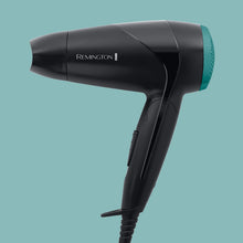Carica l'immagine nel visualizzatore di Gallery, Remington Asciugacapelli 2000W - Pieghevole e Potente - Asciugacapelli da Viaggio, Bacchetta e Diffusore per styling, 2 livelli di riscaldamento e ventola, On The Go D1500