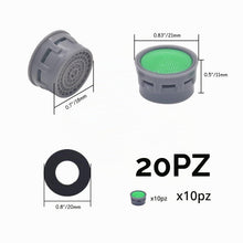 Carica l'immagine nel visualizzatore di Gallery, Confezione da 10 aeratori per rubinetti con guarnizione da 10 pezzi, limitatore rubinetto, accessori da bagno, inserti f
