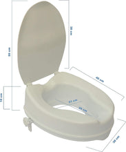 Carica l'immagine nel visualizzatore di Gallery, OrtoPrime Rialzo WC per Disabili con Coperchio - Altezza 10 cm - Alzawater Ortopedico con Sistema di Fissaggio Laterale 
