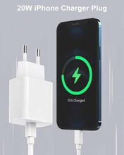 Carica l'immagine nel visualizzatore di Gallery, Caricatore iPhone Apple Certificato MFi,20W Caricatore Rapido iPhone Caricatore USB C con 2M Lightning Cavo per iPhone 1