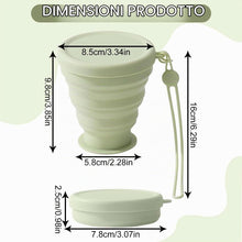 Carica l'immagine nel visualizzatore di Gallery, Bicchiere pieghevole, set di 2 tazze in silicone pieghevoli, Bicchiere Pieghevole in Silicone Alimentare Riutilizzabile,