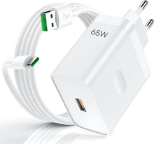 Carica l'immagine nel visualizzatore di Gallery, Caricatore 65w per Oppo SuperVOOC con cavo ricarica rapida USB C Vooc 1 metro, caricabatterie charge per Find X5 X3/2 Ne