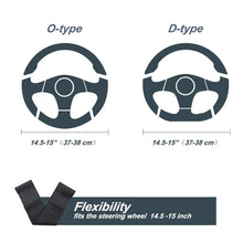 Carica l'immagine nel visualizzatore di Gallery, ZATOOTO Coprivolante Auto In Pelle da Cucire, Antiscivolo, 37-38cm, Nero