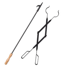 Carica l'immagine nel visualizzatore di Gallery, Uten Kit Camino Attrezzi 2 Pezzi, Pinze per Caminetti e Fire Poker per Camino, Set Utensili Camino in Ferro Battuto, Acc