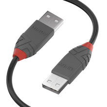 Carica l'immagine nel visualizzatore di Gallery, LINDY - Cavo USB 2.0 Tipo A a USB Tipo A, Cavetto USB Anthra Line 0.5 Metri, Tipo Maschio A/A, Velocità di Trasferimento