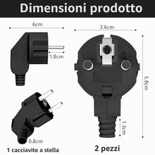 Carica l'immagine nel visualizzatore di Gallery, AXFEE 2 Pezzi Spina Europea, Spina Schuko Angolare, 16A 250V- Nero