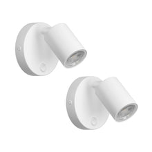 Carica l'immagine nel visualizzatore di Gallery, Klighten 2 Pezzi Applique da parete Interno Bianco, GU10 Lampada da Parete, 350°Orientabile Faretto da Parete Alluminio 