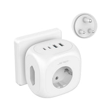 Carica l'immagine nel visualizzatore di Gallery, Adattatore da Viaggio JSVER per India con 4 porte USB,Adattatore cubo con presa indiana,adattatore da viaggio di tipo D 