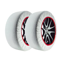 Carica l'immagine nel visualizzatore di Gallery, START Set 2 Calze da Neve Bianche | Taglia XL | Omologate EN 16662-1 | in Tessuto | Adatte per Auto - SUV - Veicoli Comm