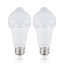 Carica l'immagine nel visualizzatore di Gallery, 2 Lampadine LED E27 9W con Sensore di Movimento PIR, Luce Bianca, 220V, Accensione Automatica Notturna, Risparmio Energe