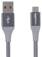 Carica l'immagine nel visualizzatore di Gallery, Amazon Basics Cavo da USB 2.0 USB-A a Micro USB, in nylon a doppio intreccio , 3 m,Grigio scuro