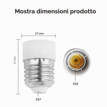 Carica l'immagine nel visualizzatore di Gallery, Rakiuty Adattatori Lampadine da E27 a E14, 2PC, Convertitore per Testa della Lampada di Conversione da E27 a E14, Materi