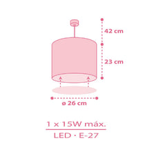 Carica l'immagine nel visualizzatore di Gallery, Lampada a sospensione per bambini Dalber Sweet Dreams, cuori rosa, E27, 62012MS, lampade per bambini, cameretta da bambi