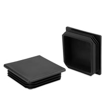 Carica l'immagine nel visualizzatore di Gallery, QWORK® 6 pezzi tappo quadrato, tappi lamellari per tubi quadrati, in plastica, nero, 80x80 mm