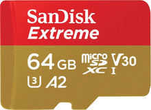 Carica l'immagine nel visualizzatore di Gallery, SanDisk 64 GB Scheda microSDXC Extreme per Action Cam e Drones + adattatore SD + RescuePRO Deluxe, fino a 170 MB/s, con 