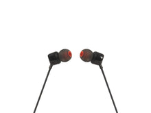 Carica l'immagine nel visualizzatore di Gallery, JBL Premium In-Ear cuffie con microfono, cavo piatto con telecomando universale Modello T110 Model T110 Nero