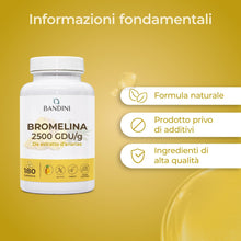Carica l'immagine nel visualizzatore di Gallery, Bandini® Bromelina Forte 180 capsule gastroresistenti - 2500 GDU (1.000mg)