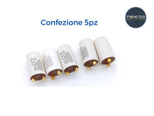 Carica l'immagine nel visualizzatore di Gallery, Finto Starter LED Retrofit – SOLO per Tubi LED (NO Neon) – Compatibile con Reattore Magnetico – 5 Pezzi - 240V 1A - Prom