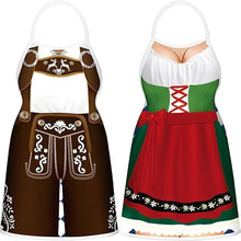 Carica l'immagine nel visualizzatore di Gallery, Grembiule Oktoberfest,2pcs Divertente Grembiule,Grembiules da Barbecue,Grembiules Bavarese da Cucina,Festa di Ottobre Gr