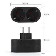 Carica l'immagine nel visualizzatore di Gallery, Aigostar Presa Doppia,Adattatore Schuko con Protezione Bambini,Doppia Presa Tedesca,Adattatore 2 prese Frontali,16A,Nero