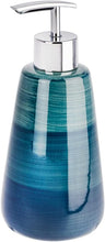 Carica l'immagine nel visualizzatore di Gallery, Wenko Dispenser Sapone Pottery Petrolio Ceramica capacità: 0.36 l, Ceramica, 8 x 17.5 x 8 cm, Petrolio