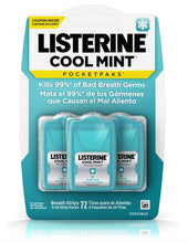 Carica l'immagine nel visualizzatore di Gallery, Listerine PocketPaks Cool Mint - Strisce per la bocca, confezione da 3 (72 pezzi)