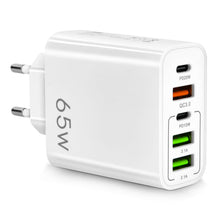 Carica l'immagine nel visualizzatore di Gallery, AXFEE 65W Caricatore Rapido USB, 5Porto USB Caricatore Multipla PD&amp;QC3.0