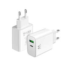 Carica l'immagine nel visualizzatore di Gallery, Ewent Caricatore Rapido 30W USB-C Power Delivery + USB-A QC3.0, Carica Veloce iPhone e Android di nuova generazione, Dop
